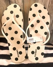 Old Navy Women s Size 10 Black White Polka Dots Flip Flops NWT 9/10