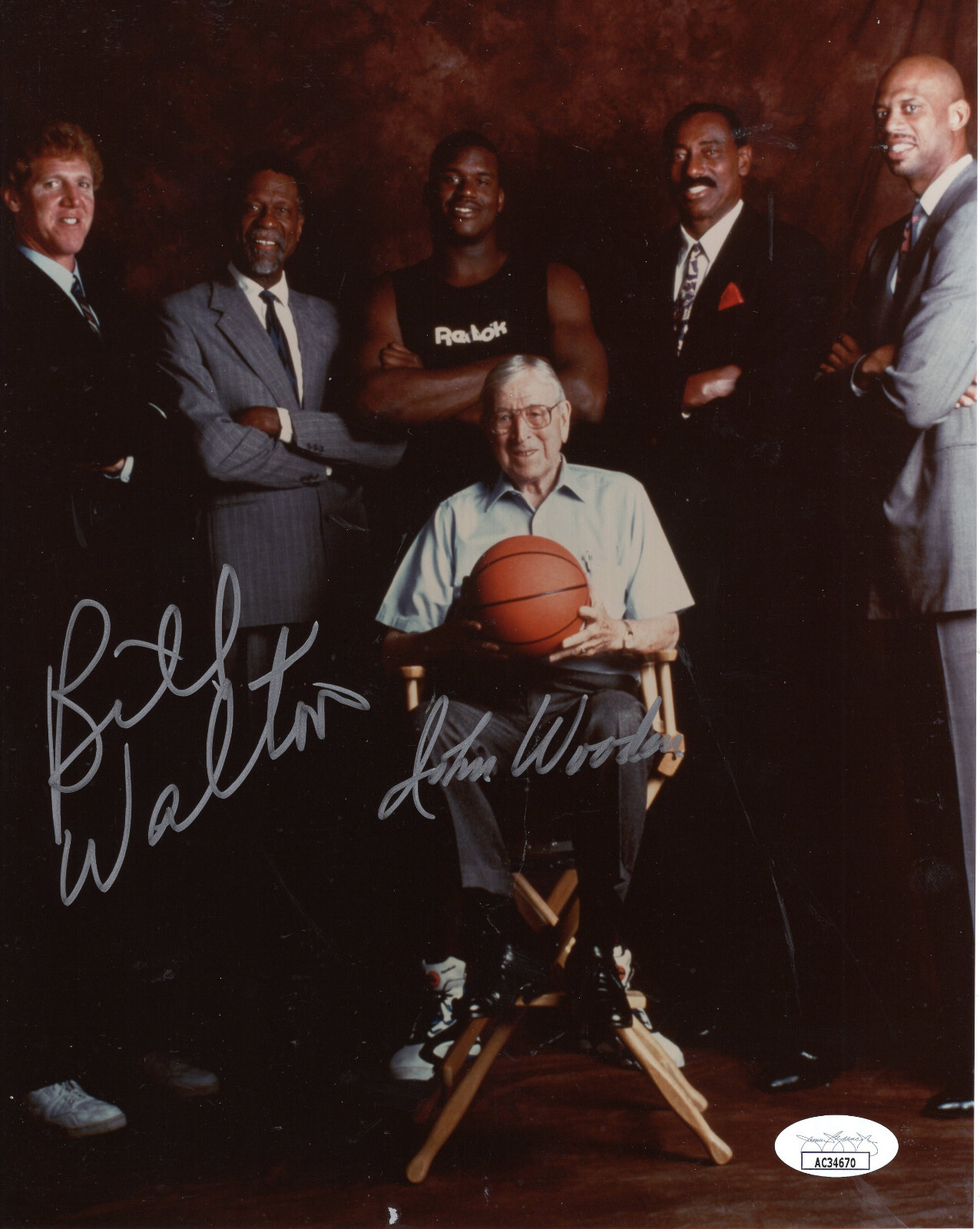 John Wooden Autographed Signed UCLA Bruins +BILL WALTON HAND 8x10 COLOR PHOTO UCLA BASKETBALL JSA 