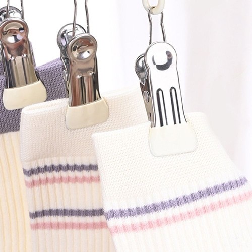 5Pcs Cintre à Vêtements Antidérapant avec 8 en ligne Clips Sous-Vêtements Chaussettes Support Buanderie