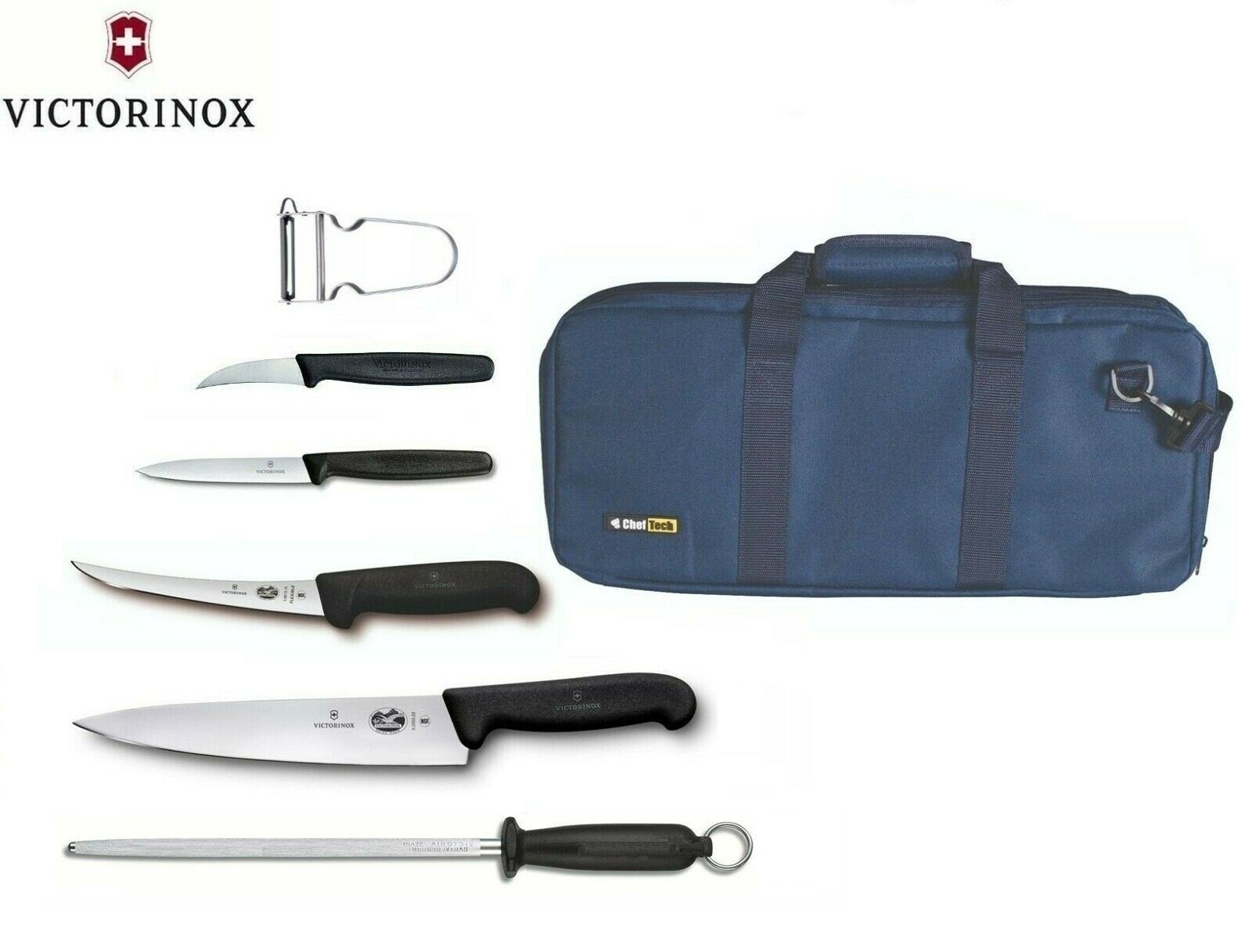 Victorinox 7pc Apprentice Hospitality Chef's knife Set + ChefTech Blue