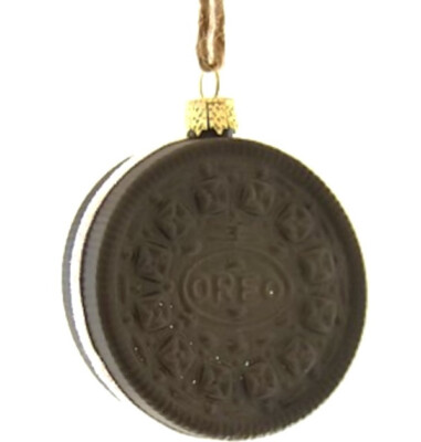 Oreo Cookie Glass Ornament - Dessert Food Santa Marshmallow Chocolate Girl Scout