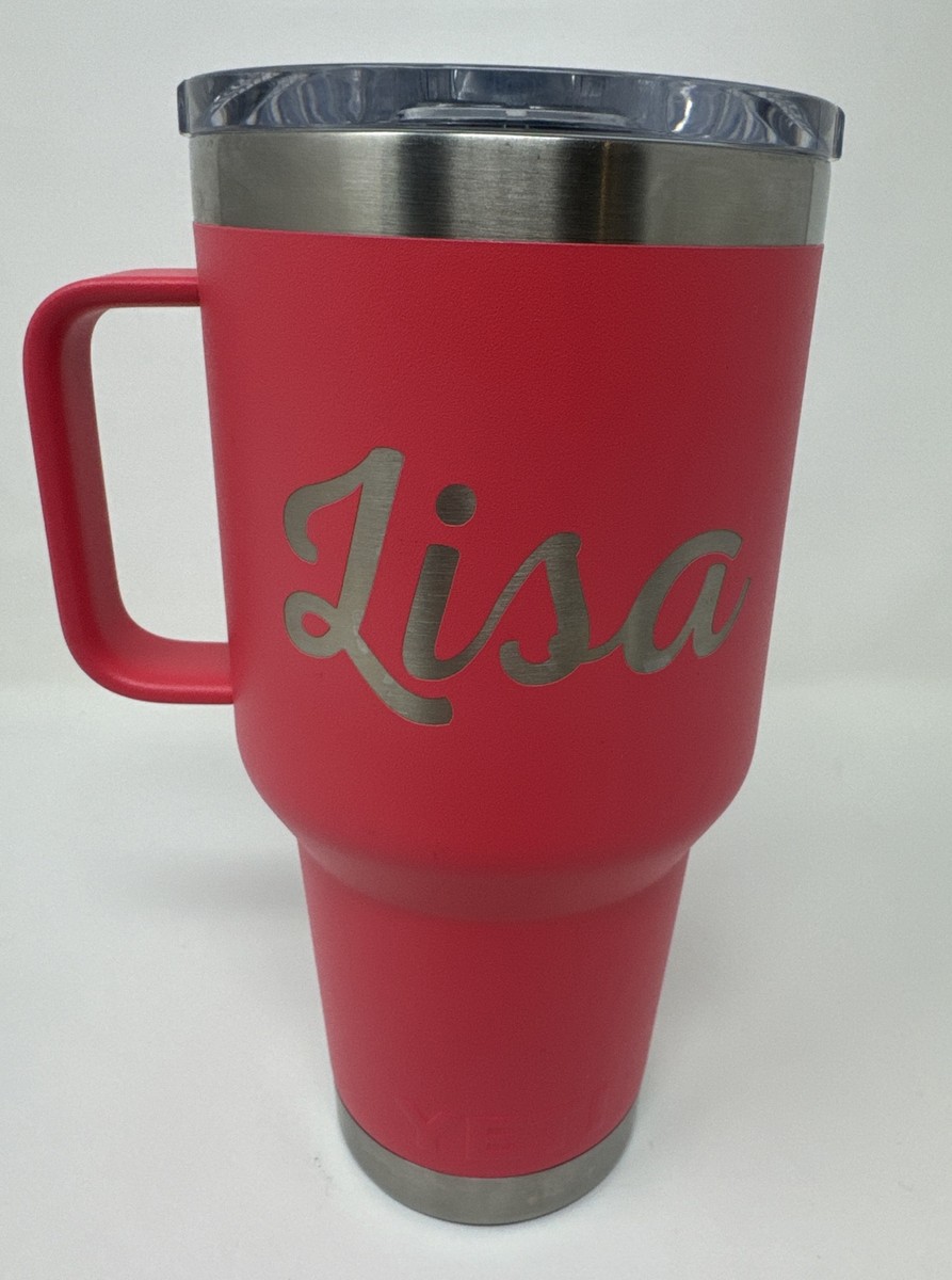 YETI Rambler 30oz Travel Mug with StrongHold Lid Bimini Pink Personalized  LISA