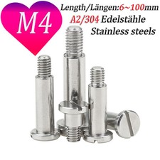 Image of M4 SLOTTED PAN HEAD SHOULDER MACHINE SCREWS STAINLESS STEEL A2 DIN 923