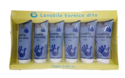x Farbe Handfarbe Finger waschbar 6er Pack Tube 75ml blau dfh