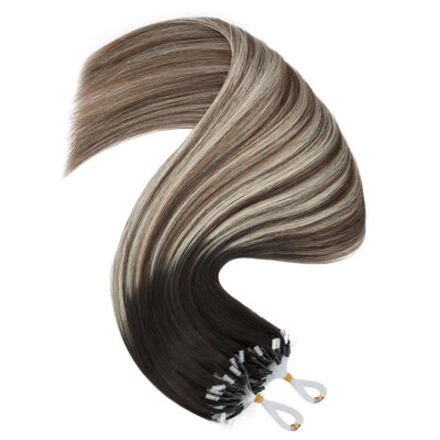Neu-Balayage Micro-Ring Loop Hair Extensions Echthaar Haarverlängerung Strähnen