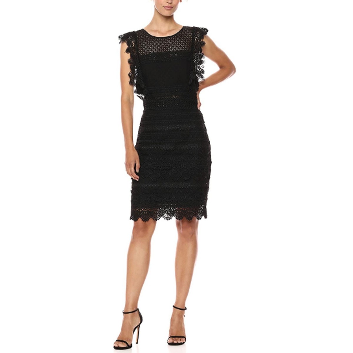Nicole Miller NWT Black Lace Combo Mini Dress Size 2