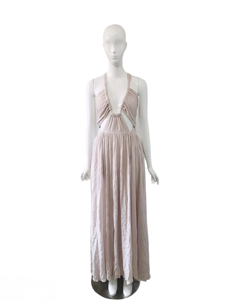 Free People Boho Flowy Pale Pink Maxi Dress XS
