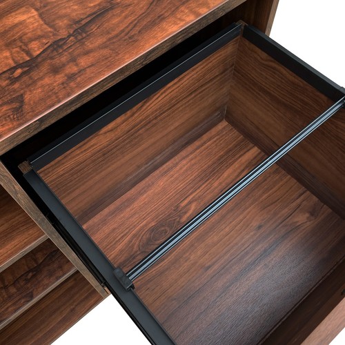 Graham 80cm Wide 2 Drawer Modern Lateral Filing Cabinet Walnut - Picture 5 of 10