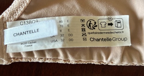 Chantelle French T-Shirt Bra Jolie Wirefree size 34DD Nude Blush - Picture 3 of 3