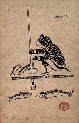 Enook Manomie (Inuit/ Canadian, 1941-2006) Inuit Art School Signed