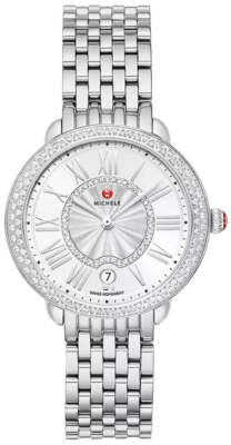 Montre Femme Michele Serein Mid Acier Diamants Cadran Argent Date  MWW21B000143