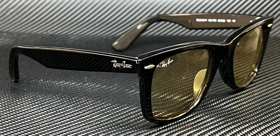 RAY BAN RB2140F 901 R6 Black Yellow Unisex 52 mm Sunglasses - Image 4 of 4