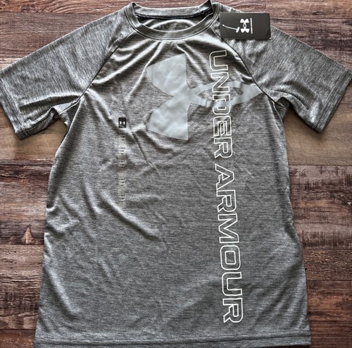 NWT Under Armour YSM Light Gray/Dark Gray/White/Black BIG LOGO Shorts Set Small - Picture 2 of 4