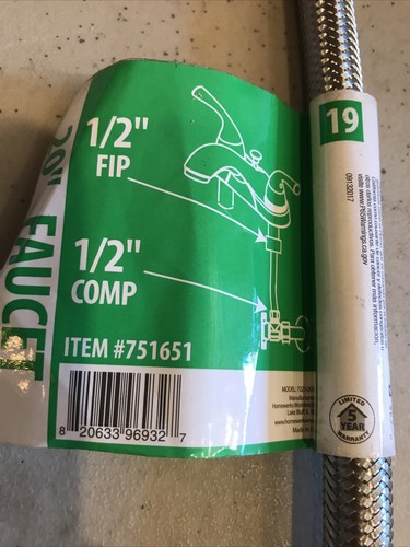 HOMEWORKS WASSERHAHNANSCHLUSS 1/2” FIP 1/2” KOMP 20 ZOLL WASSERHAHN KOSTENLOSER VERSAND - Bild 3 von 3