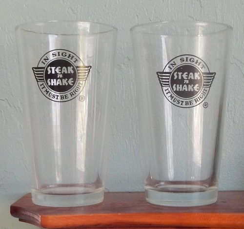 Vintage Set of Two Steak & Shake Glasses