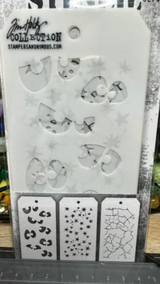 Tim Holtz Mini Layered Stencil Set 3/Pkg-Set #56 MTS56 Stampers Anonymous