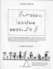 Edward Gorey Print "56, 57, 58, 59" Gorey Games RARE ORIGINAL Goth Wall Art 1979