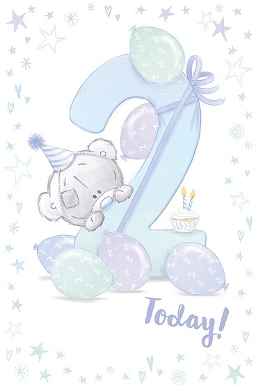 Me To You  2 Today  Boy's 2nd Birthday Card