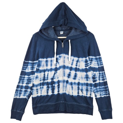 Old Navy Womens Navy Blue Tiedye Full Zip Hoodie Jacket Size Small S UK 8-10