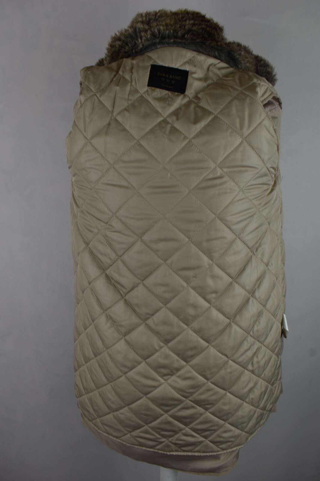 ZARA BASIC Beige Padded Jacket size S Womens Full… - image 8