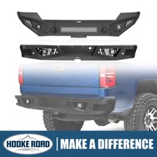 Hooke Road Combo Front Rear Bumper W Light Fit 2016-2018 Chevy Silverado 1500