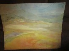 Original Watercolor Painting By Peg Humphreys, pastel landscape 20"x25.75"