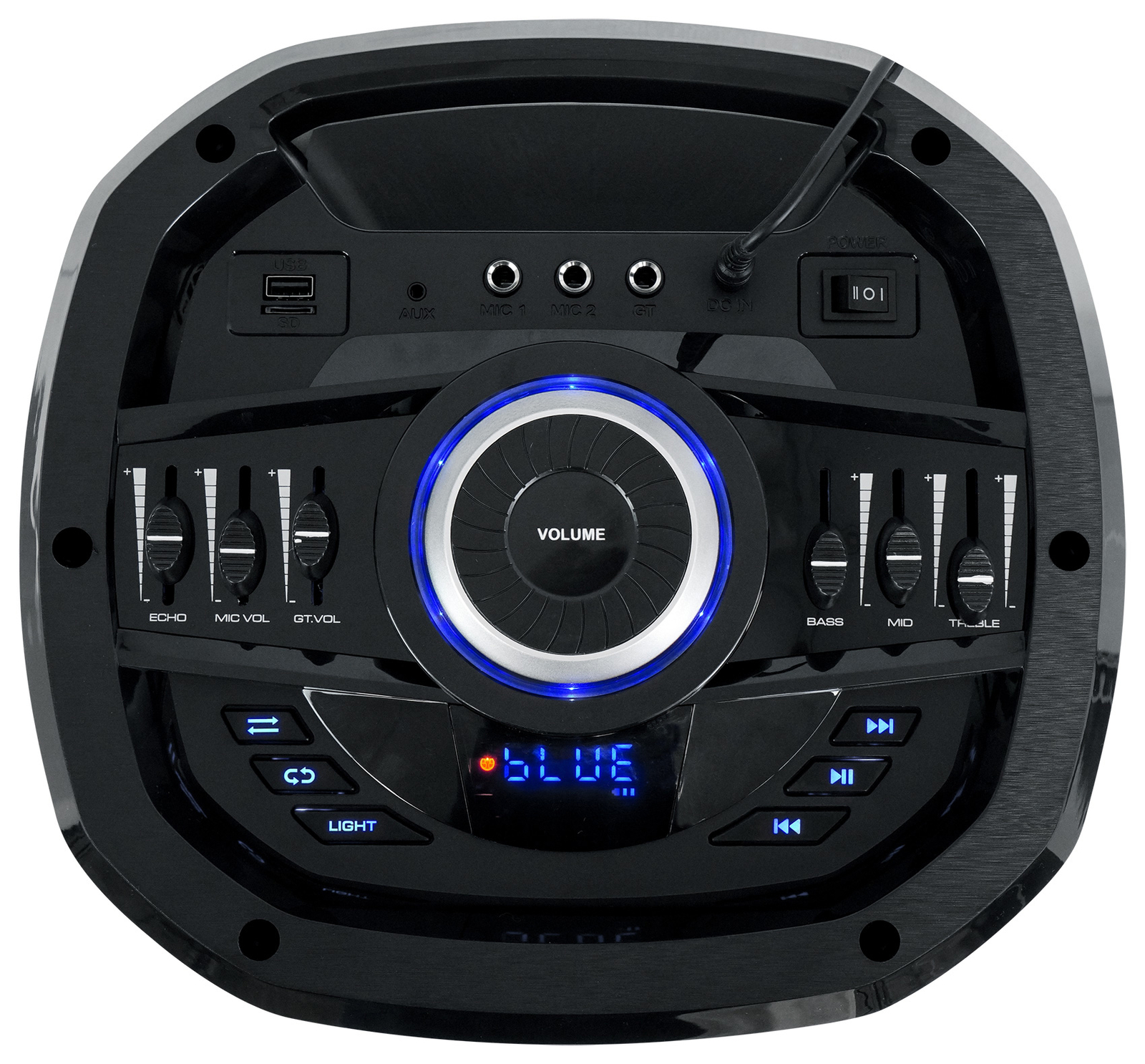 Rockville Go Party ZR10 Dual 10" Portable Wireless LED Bluetooth Speaker+UHF Mic