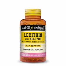 Mason Natural Lecithin with Kelp/Vitamin B6 + Apple Cider Vinegar - 100 Softgels