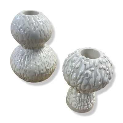 $255 Marloe Marloe Ivory Candlestick Holder Pair Capri