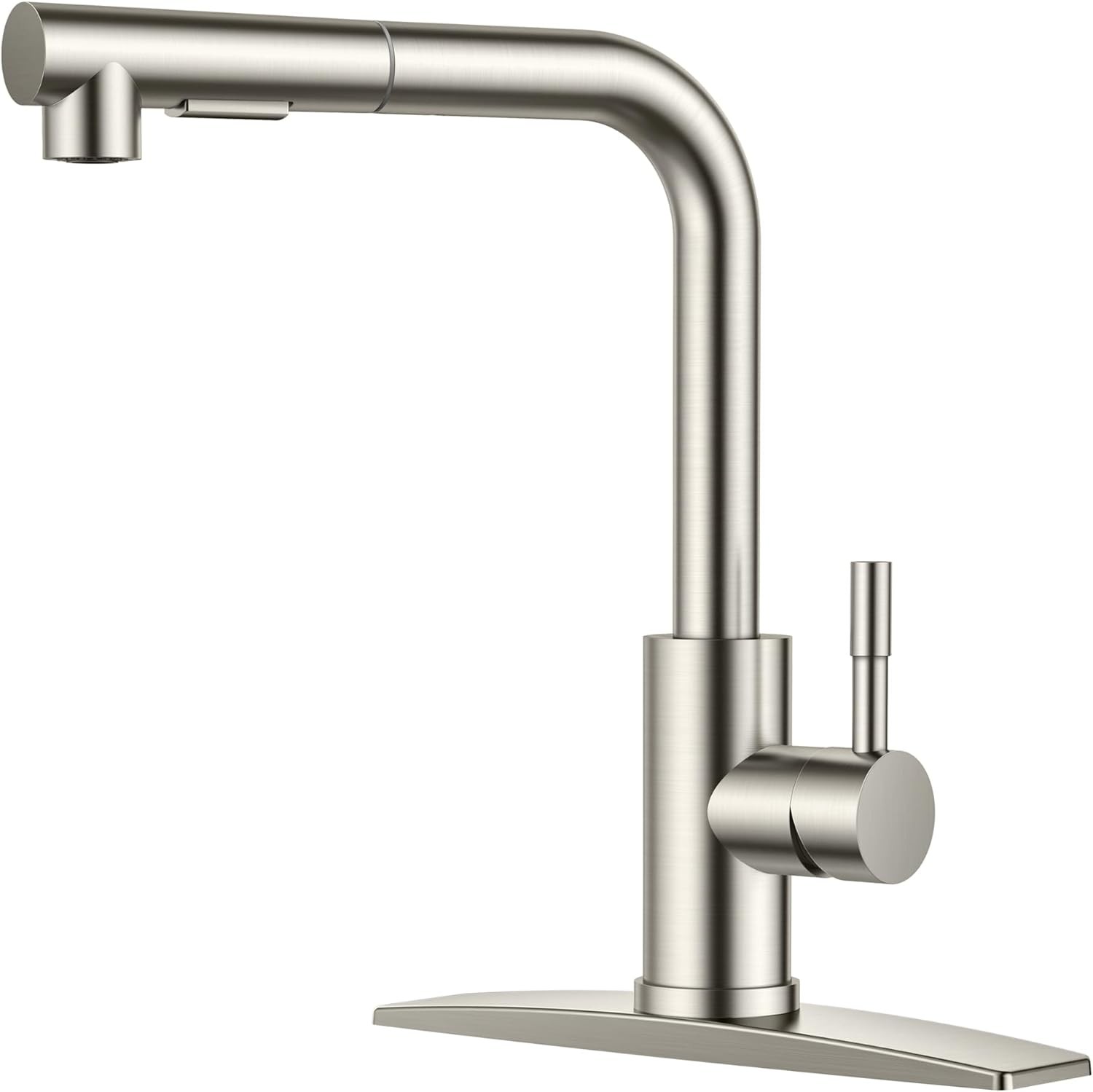 With Pull Down Sprayer, Brushed Nickel Stainless Steel