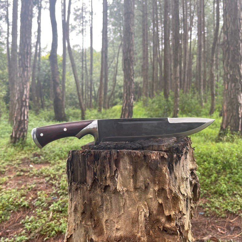 Custom Handmade Carbon Steel Blade Tactical Bowie Knife | Hunting Knife Camping