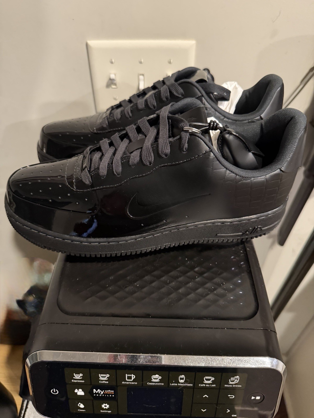 Women’s Air Force One Made In Italy Black Size 11.5 image 3