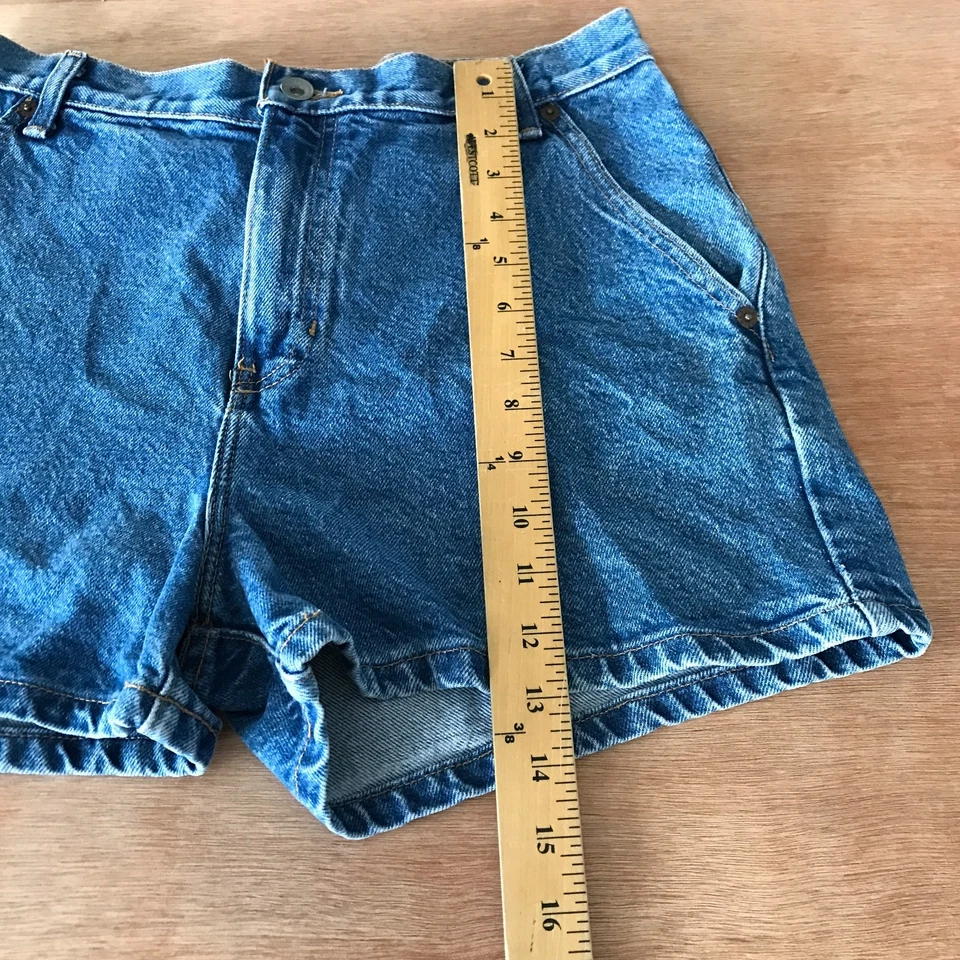 Pantalones Cortos Denim DKNY Mujer M Azul Tiro Alto Elastizados Exterior Foto 4 de 4