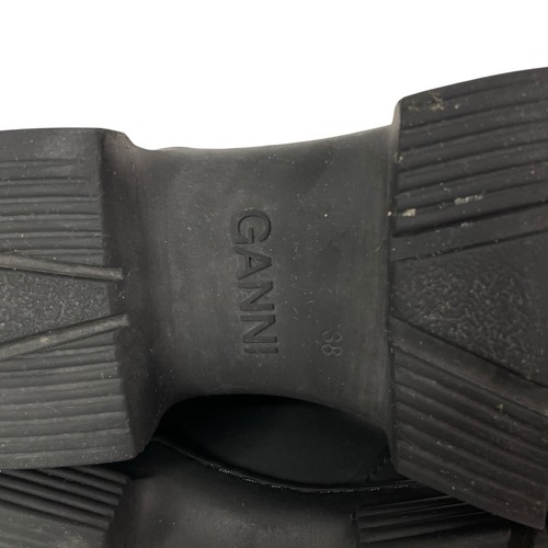 GANNI Recycled Rubber City Boots Black Streetwear Logo Chunky Size EU 38 US 8 - Picture 6 of 15
