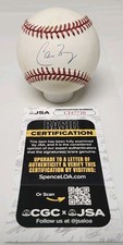 Carlos Baerga Signed Rawlings Official 1995 World Series Baseball JSA COA A9