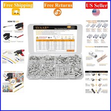 150pcs Marine Grade Tinned Copper Butt Connectors 26-8 AWG Crimp Terminals