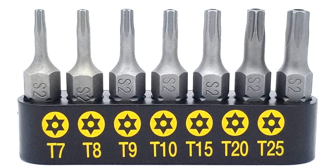 7-Piece Security Torx Bit Set T7 T8 T9 T10 T15 T20 T25 Tamper