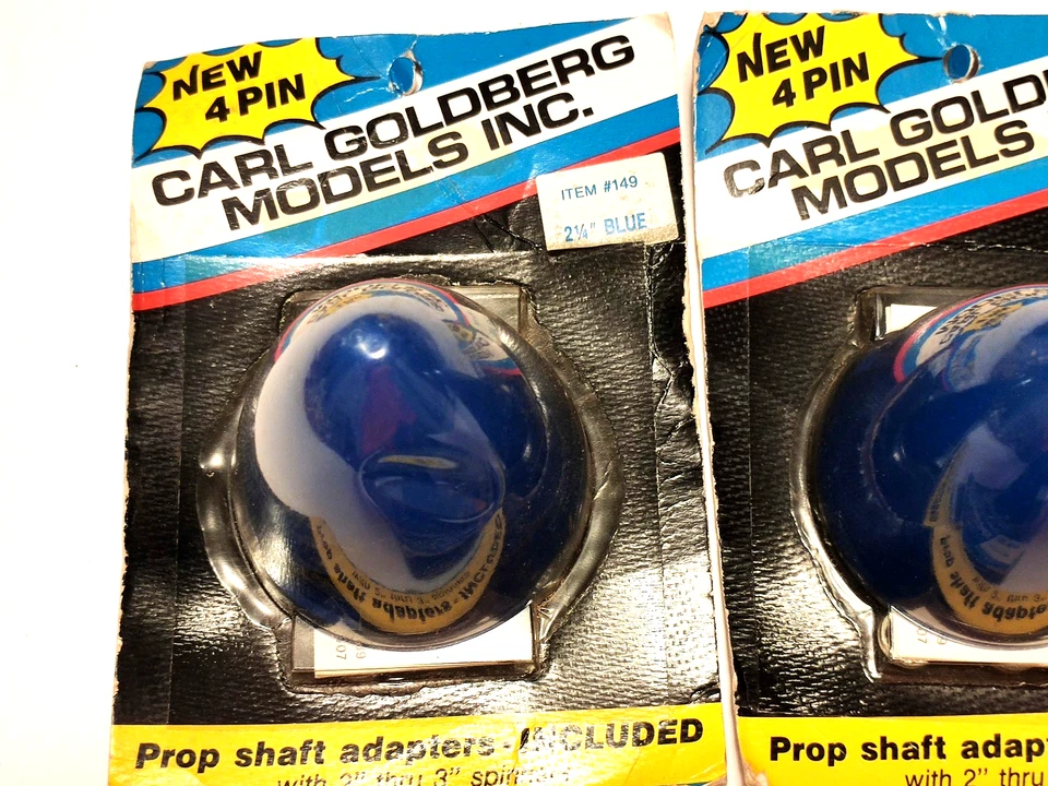 QTY 3) Carl Goldberg 149 Spinner 2-1/4" Blue for RC Airplane New Old Stock - Image 2 of 4