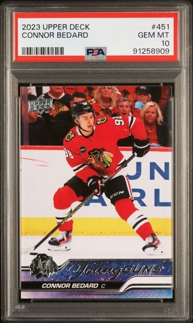 2023-24 Upper Deck Connor Bedard Rookie Young Guns RC #451 Blackhawks PSA 10