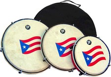 DP Music Set de Panderos - Pleneras PVC Drums with Puerto Rico Multicolor