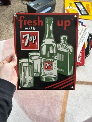 Porcelain Fresh Up With 7up Sign