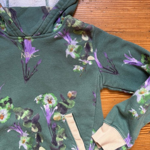 Nike green purple floral hoodie sweatshirt SIZE 4 - Picture 3 of 6