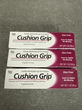 Cushion Grip Soft Thermoplastic Denture Adhesive 1 Oz 3 Pack