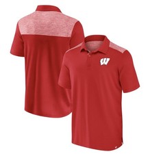 Wisconsin Badgers Fanatics Long Shot Polo- Red NWT L
