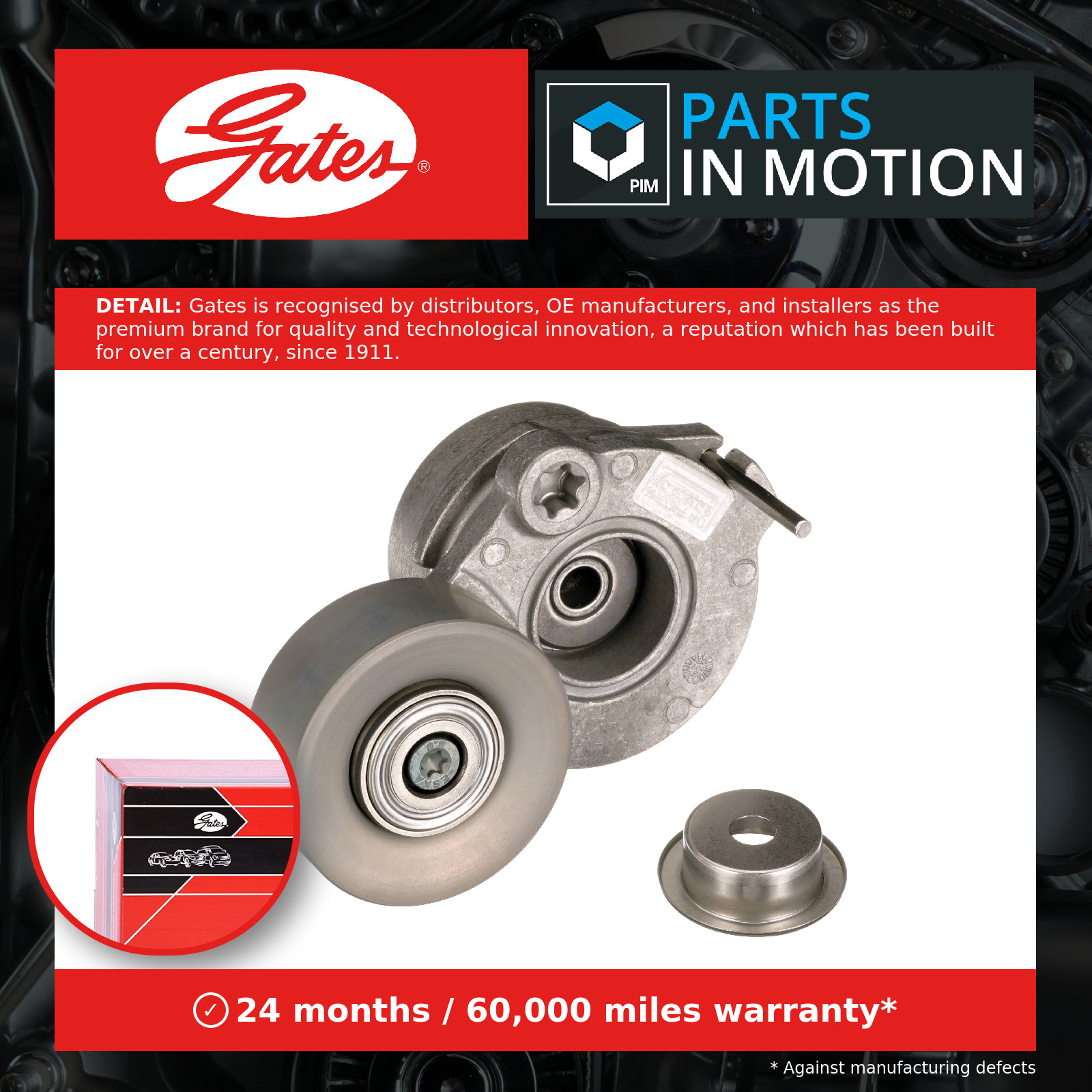 Gates T39498 V-Ribbed Belt Belt Tensioner Fits Audi A8 Q7 VW Amarok Touareg - Image 7