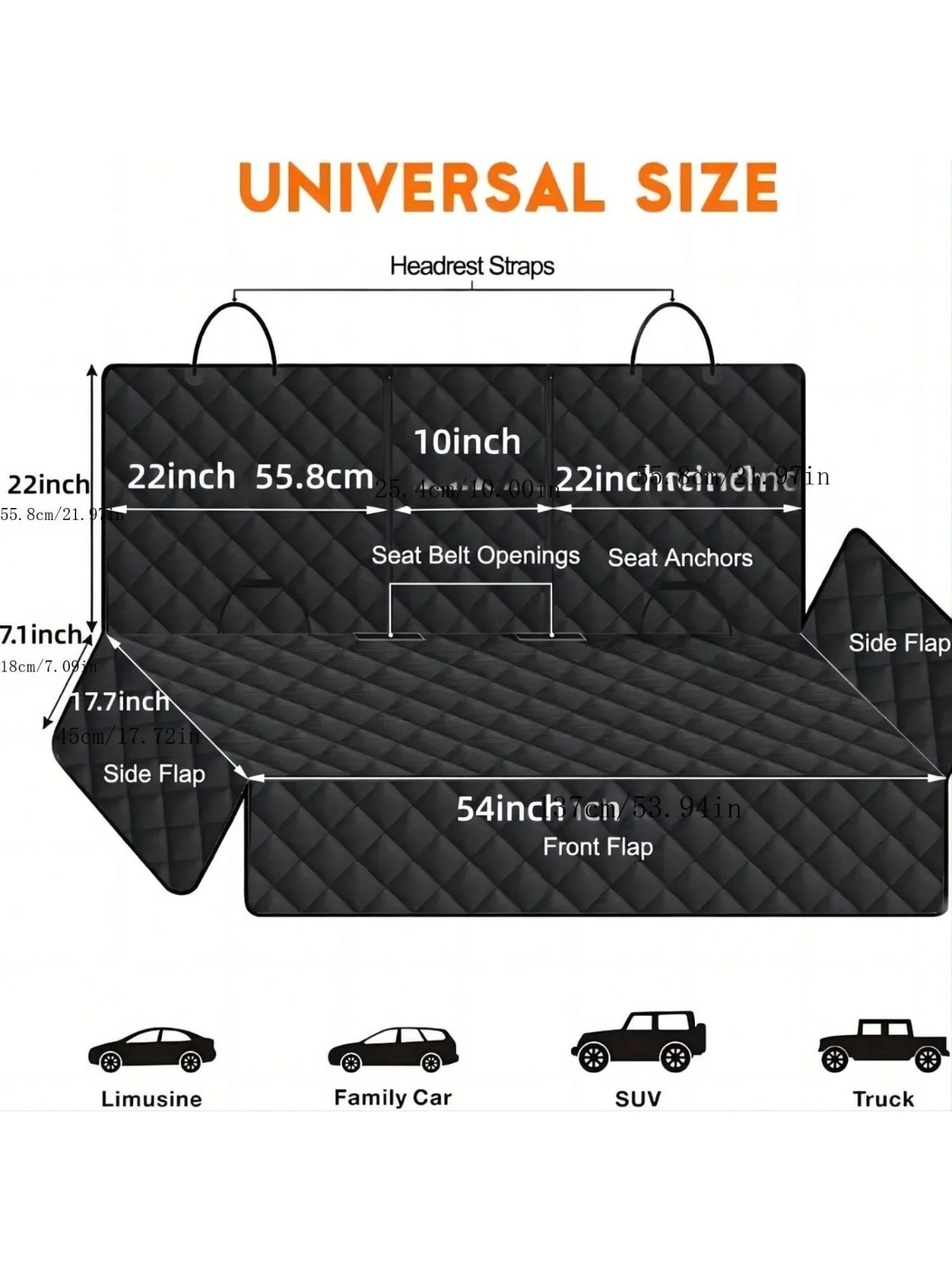 Waterproof Dog Car Seat Cover Middle Armrest Pet Travel Protector