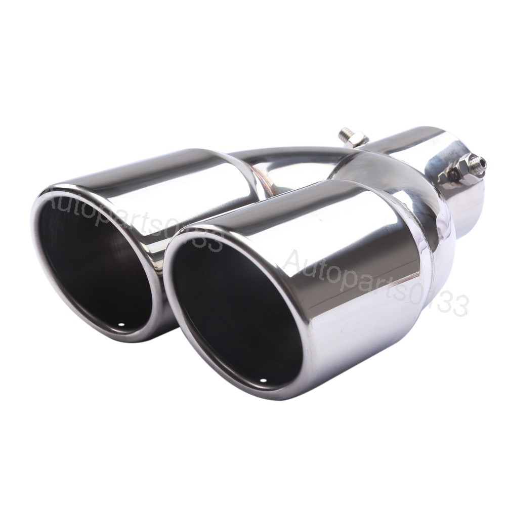 2.5 Inlet Rear Car Dual Exhaust Muffler Tip Tail Pipe Steel For Maserati Ghibli