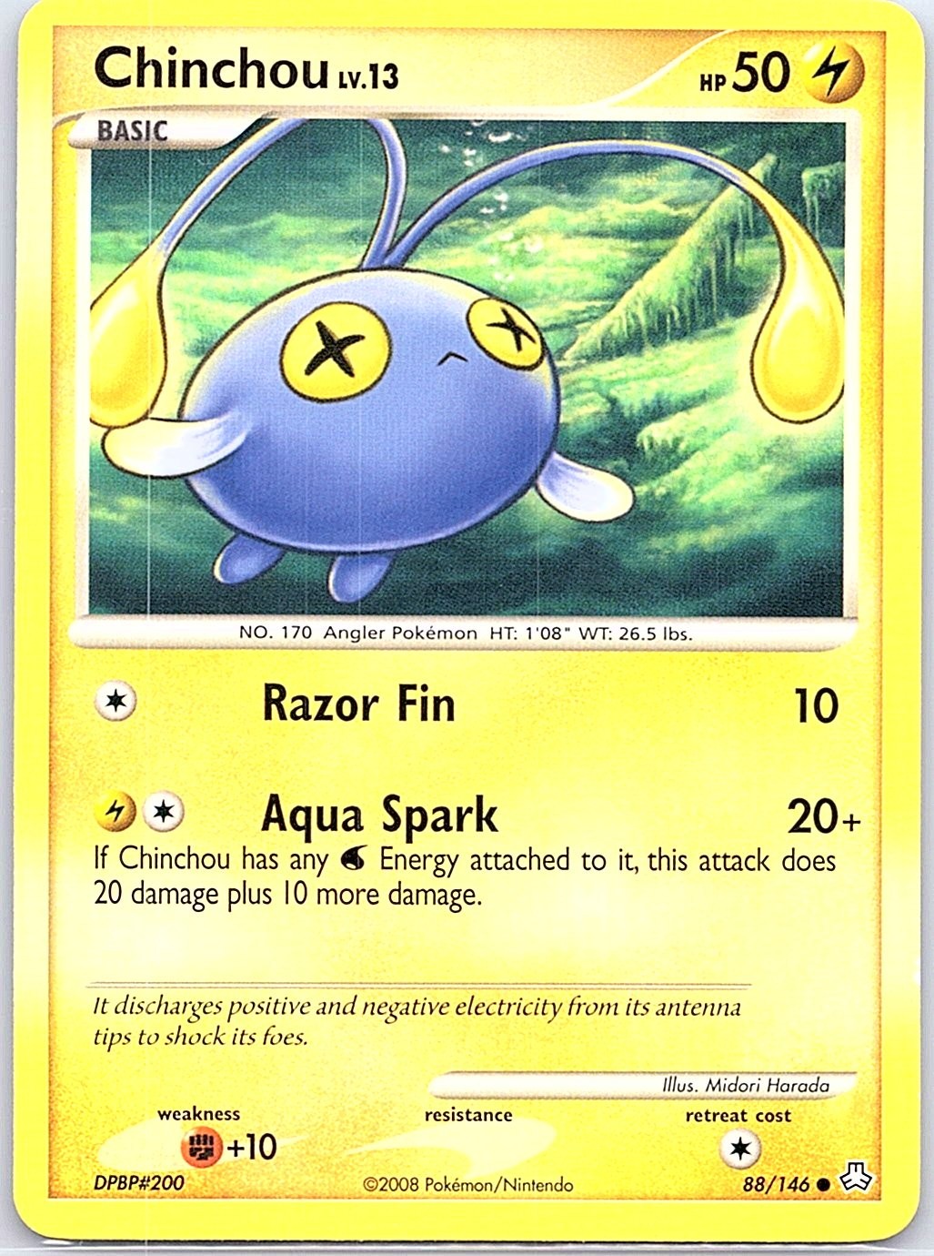 Chinchou (88) 88/146 Non Holo Legends Awakened - Pokemon Card - NM
