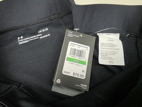 Pantaloni leggings Under Armour UA ColdGear Base 3.0 Baselayer nuovi con etichette 1343324 WO taglia L - Foto 5 di 11