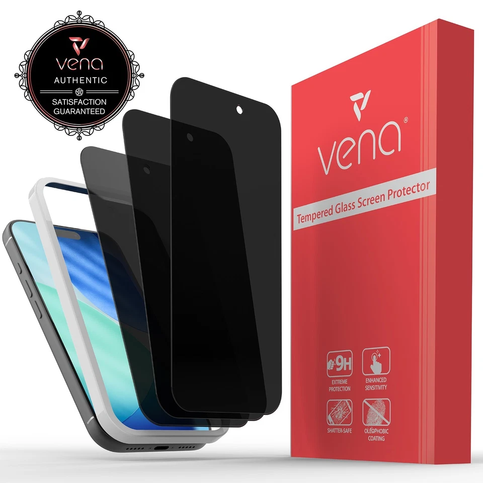 Vena 3x For Apple iPhone 17 Pro Max Screen Protector Privacy Tempered Glass